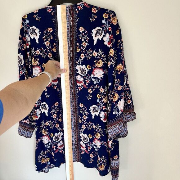Artesia‎ Womens Anthropologie Open Kimono Cardigan Floral 3/4 Sleeve Boho Large - Picture 8 of 8